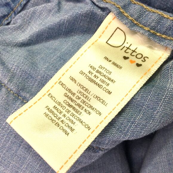 Dittos Women's Chambray Flap Pocket Hooded 3/4 Lightweight Zippered Jacket M - Picture 10 of 15